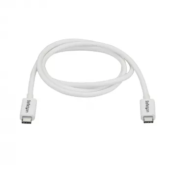 StarTech.com Thunderbolt 3 kabelis - 20Gbps - 1m - baltas - suderinamas su Thunderbolt, USB ir DisplayPort