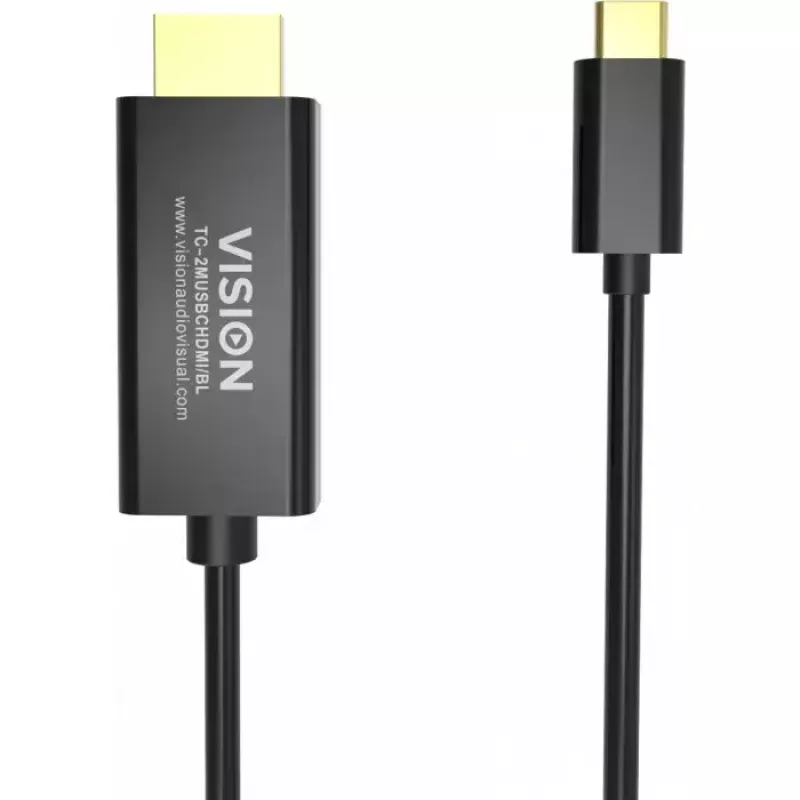 VISION TC 2MUSBCDP8K/BL DisplayPort kabelis USB Type-C 2 m juodas