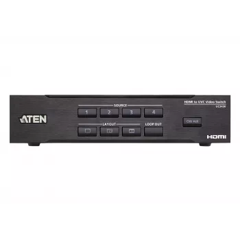 ATEN CAMLIVE PRO 4K 4 įėjimų HDMI į USB vaizdo perjungiklis, juodas, metalinis