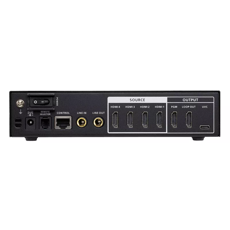 ATEN CAMLIVE PRO 4K 4 įėjimų HDMI į USB vaizdo perjungiklis, juodas, metalinis