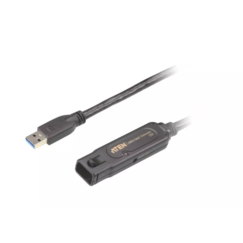 ATEN UE3315A USB 3.2 Gen 1 aktyvus pratęsimo kabelis, USB-A (vyriška) į USB-A (moteriška) jungtis su užraktu, 15 m, juodas