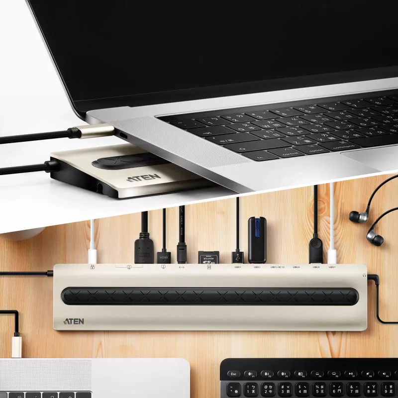 ATEN USB-C Multifunkcinė Doko Stotelė su Maitinimo Tiekimu