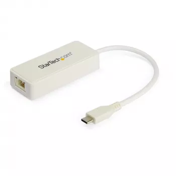 StarTech.com USB-C į Gigabit Ethernet adapteris su USB-A prievadu - baltas 1Gbps NIC USB 3.0/USB 3.1 Type C tinklo adapteris - 1GbE USB-C RJ45/LAN TB3 suderinamas Windows MacBook Pro Chromebook