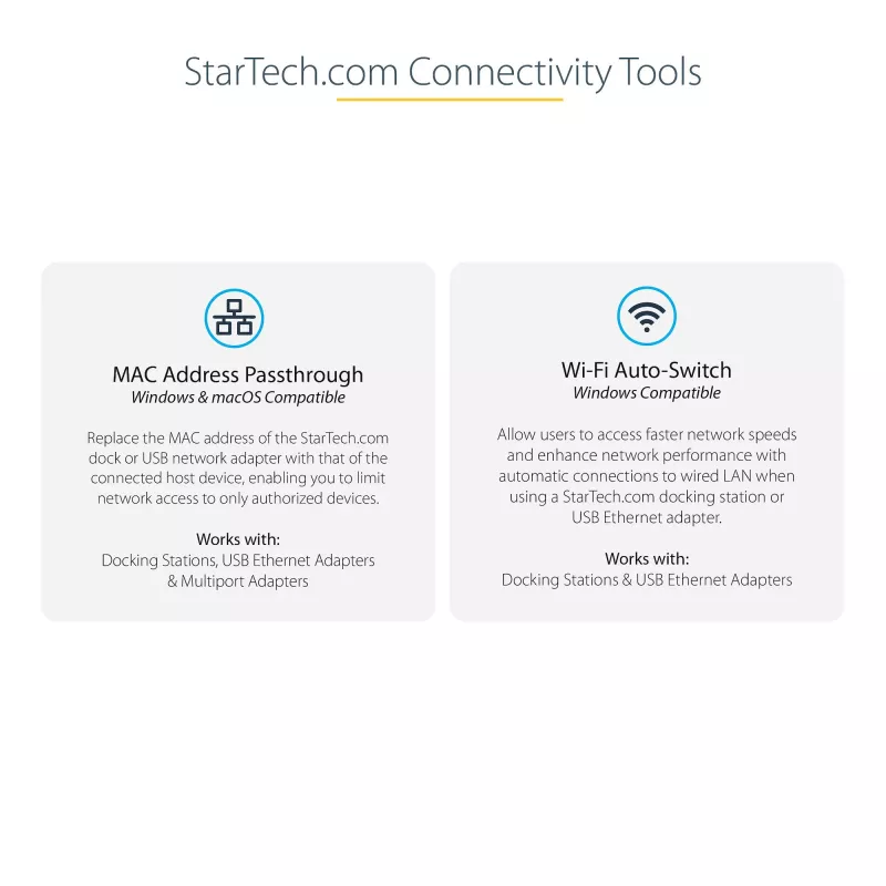 StarTech.com USB-C į Gigabit Ethernet adapteris su USB-A prievadu - baltas 1Gbps NIC USB 3.0/USB 3.1 Type C tinklo adapteris - 1GbE USB-C RJ45/LAN TB3 suderinamas Windows MacBook Pro Chromebook