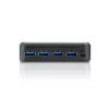 ATEN US234 2 prievadų USB 3.2 Gen1 periferinių įrenginių daliklis, 5 Gbit/s, Micro-USB Type-B, juodas, plastikas