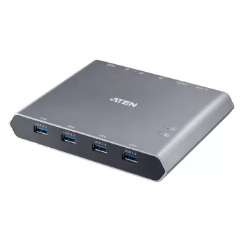 ATEN US3311 2 prievadų 4K DisplayPort USB-C KVM jungiklis su dokstacija ir maitinimo perdavimu