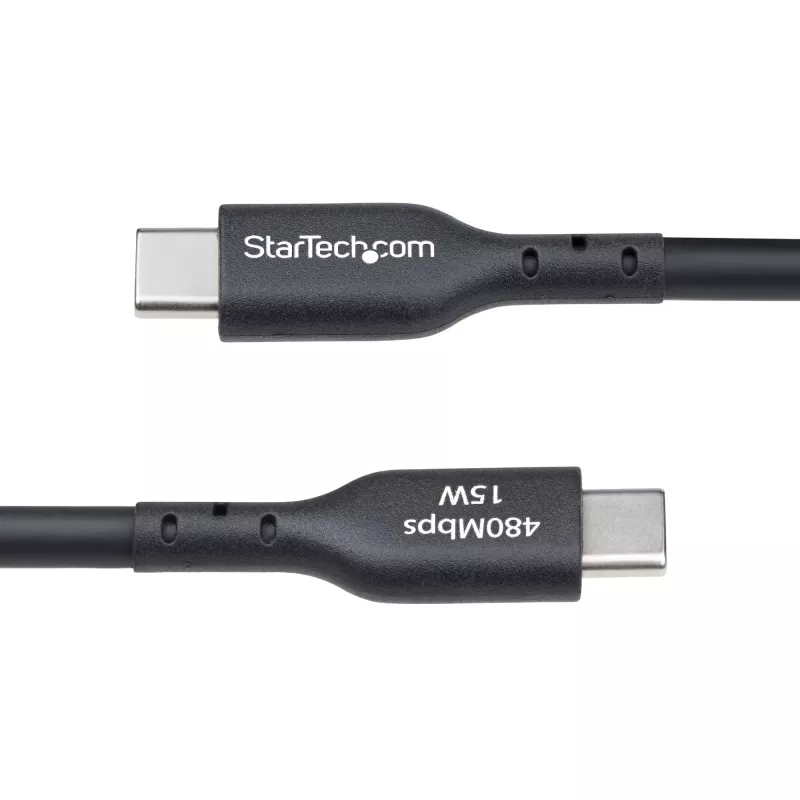 StarTech.com 4m USB-A į USB-C įkrovimo laidas, įkrovimas ir sinchronizavimas, 3A, USB 2.0, TPE apvalkalas - juoda