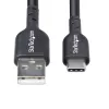 StarTech.com 4m USB-A į USB-C įkrovimo laidas, įkrovimas ir sinchronizavimas, 3A, USB 2.0, TPE apvalkalas - juoda