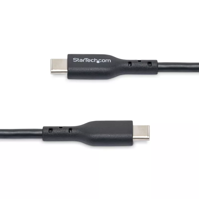 StarTech.com 13ft (4m) USB-C įkrovimo laidas, įkrovimas ir sinchronizavimas, 60W (3A) PD, USB 2.0 nešiojamojo kompiuterio įkrovimo laidas, TPE apvalkalas - juoda