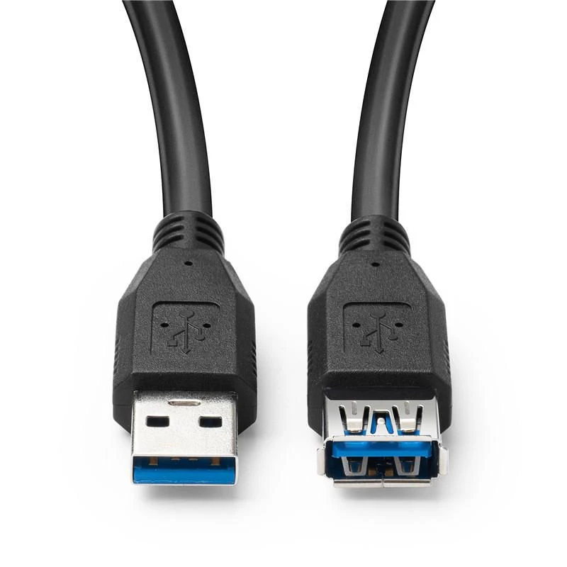 Microconnect USB3.0AAF05B USB 3.2 Gen 1 prailginimo kabelis, USB-A (kištukas) į USB-A (lizdas), 0,5 m, juodas