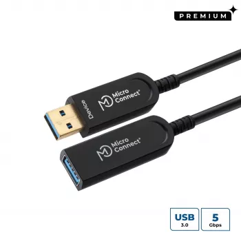Microconnect USB3.0AAF20AOP aktyvus optinis USB laidas, USB 3.2 Gen 1 (3.1 Gen 1), 20 m, USB A, juodas