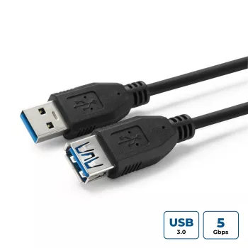 Microconnect USB3.0AAF2B USB 3.2 Gen 1 (3.1 Gen 1) ilginimo kabelis 2 m USB A juodas