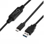 Microconnect USB3.1CA5AMP USB 3.2 Gen 1 aktyvus laidas USB C – USB A 5 m juodas