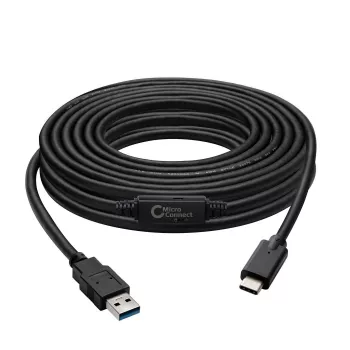 Microconnect USB3.1CA5AMP USB 3.2 Gen 1 aktyvus laidas USB C – USB A 5 m juodas
