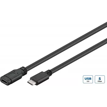 Microconnect USB3.1CC1.5EX USB-C ilginamasis kabelis USB 3.2 Gen 1 (3.1 Gen 1) 1,5 m juodas