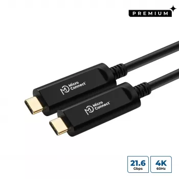 Microconnect USB3.1CC10OP USB-C aktyvus šviesolaidinis kabelis 10 m, USB 3.2 Gen 1, juodas