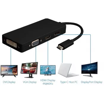 Microconnect USB3.1CCOM10 USB grafikos adapteris 3840 x 2160 pikselių Juodas