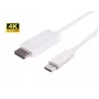 Microconnect USB3.1CDPB2W vaizdo kabelio adapteris 2 m USB Type-C – DisplayPort baltas