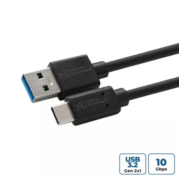Microconnect USB3.2CA05 USB kabelis USB 3.2 Gen 2 (3.1 Gen 2) 0,5 m USB A USB C juodas