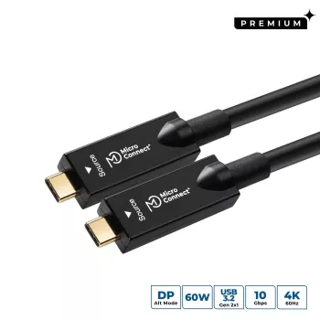 MicroConnect USB3.2CC7OP USB-C aktyvus optinis laidas 7.5 m USB 3.2 Gen 2 10 Gbit/s juodas