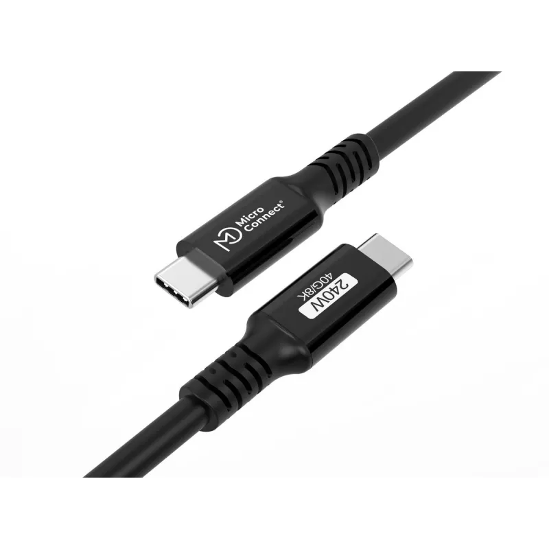 USB laidas MicroConnect USB4CC1-240W 1 m USB4 Gen 3x2 40 Gbit/s juodas