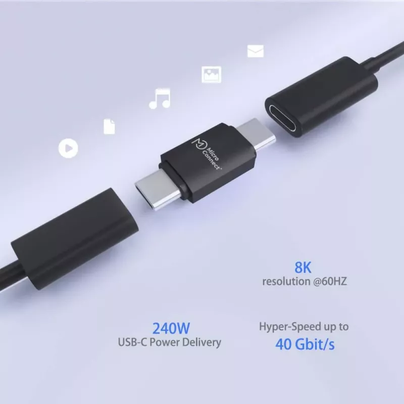 MicroConnect Premium USB4 USB-C adapteris, 40 Gbps, 240 W (USB4-CC-240W)