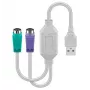 Microconnect USBA2XPS2 PS/2 laidas 0,3 m 2x 6 kontaktų Mini-DIN USB A Baltas