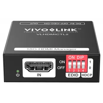Vivolink VLHDMICTL2 EDID emuliatorius 3840x2160 18Gbit/s Juoda