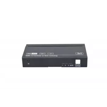 HDMI jungiklis Vivolink VLSW131 3x1 4K60Hz juodas