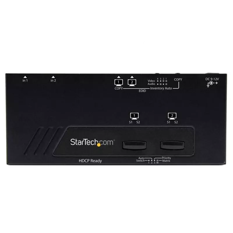 StarTech.com VS222HDQ 2x2 HDMI Matricinis Jungiklis su Automatiniu ir Prioritetiniu Perjungimu – 1080p