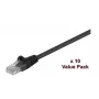 Microconnect V-UTP501SVP Cat5e U/UTP patch kabelis, 1 m, juodas, 10 vnt. pakuotė