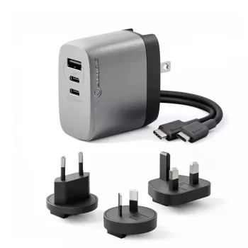 ALOGIC 3X67 67W kelių šalių GaN įkroviklis su 2 USB Type-C laidais