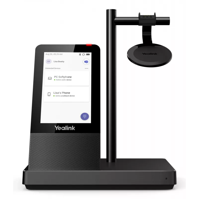 „Yealink WH66“ DECT belaidė ausinė DUAL TEAMS, belaidė, biurui / skambučių centrui, 20–20000 Hz, 127 g, asmeninė garso konferencijų sistema, juoda