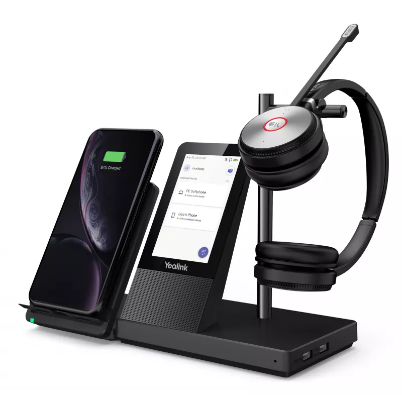 „Yealink WH66“ DECT belaidė ausinė DUAL TEAMS, belaidė, biurui / skambučių centrui, 20–20000 Hz, 127 g, asmeninė garso konferencijų sistema, juoda