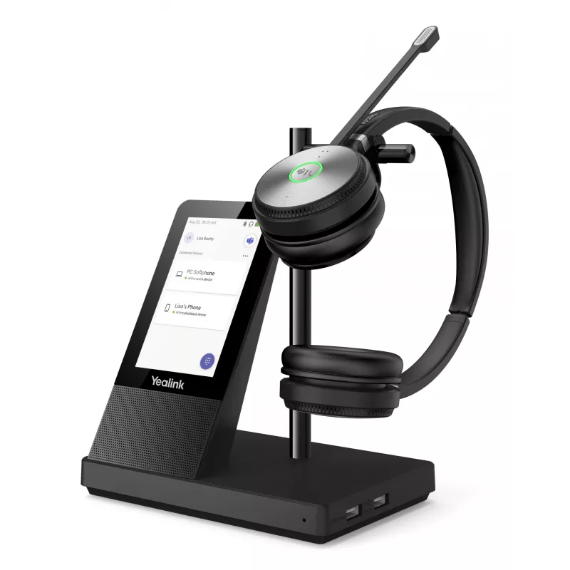 „Yealink WH66“ DECT belaidė ausinė DUAL TEAMS, belaidė, biurui / skambučių centrui, 20–20000 Hz, 127 g, asmeninė garso konferencijų sistema, juoda