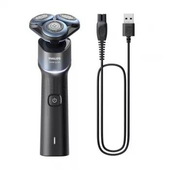 Philips Shaver 5000X serijos X5006/00 elektrinis skustuvas su 3 besisukančiomis galvutėmis, šlapiam ir sausam skutimuisi, 50 min baterija, USB-C greitas įkrovimas