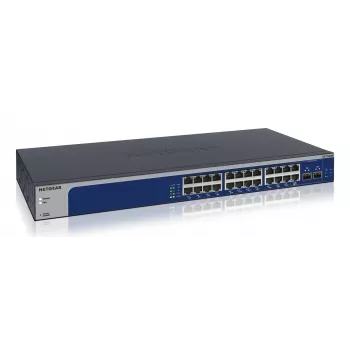 NETGEAR XS724EM valdomas L2 10G Ethernet (100/1000/10000) 1U mėlynas, pilkas