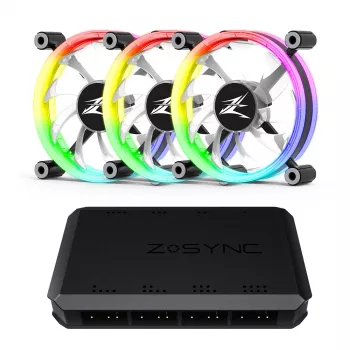 Zalman ZM-LF120A3 kompiuterio aušinimo sistemos ventiliatorius 12 cm, juodas/baltas
