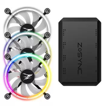 Zalman ZM-LF120A3 kompiuterio aušinimo sistemos ventiliatorius 12 cm, juodas/baltas