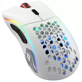 Glorious Gaming Glorious Model D Wireless – Matinė balta, dešinei rankai, belaidis RF, 19000 DPI, balta