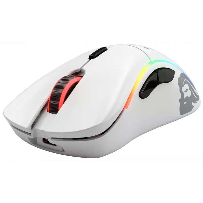Glorious Gaming Glorious Model D Wireless – Matinė balta, dešinei rankai, belaidis RF, 19000 DPI, balta