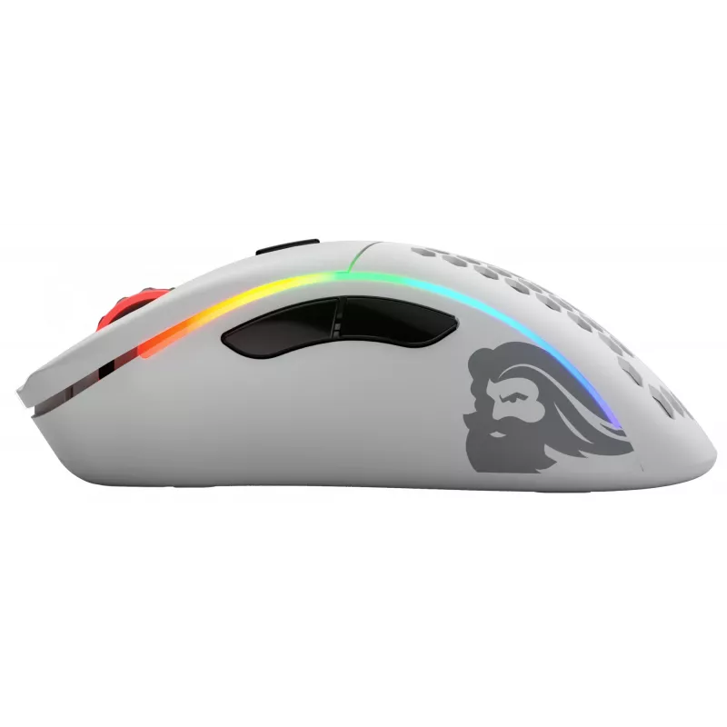 Glorious Gaming Glorious Model D Wireless – Matinė balta, dešinei rankai, belaidis RF, 19000 DPI, balta