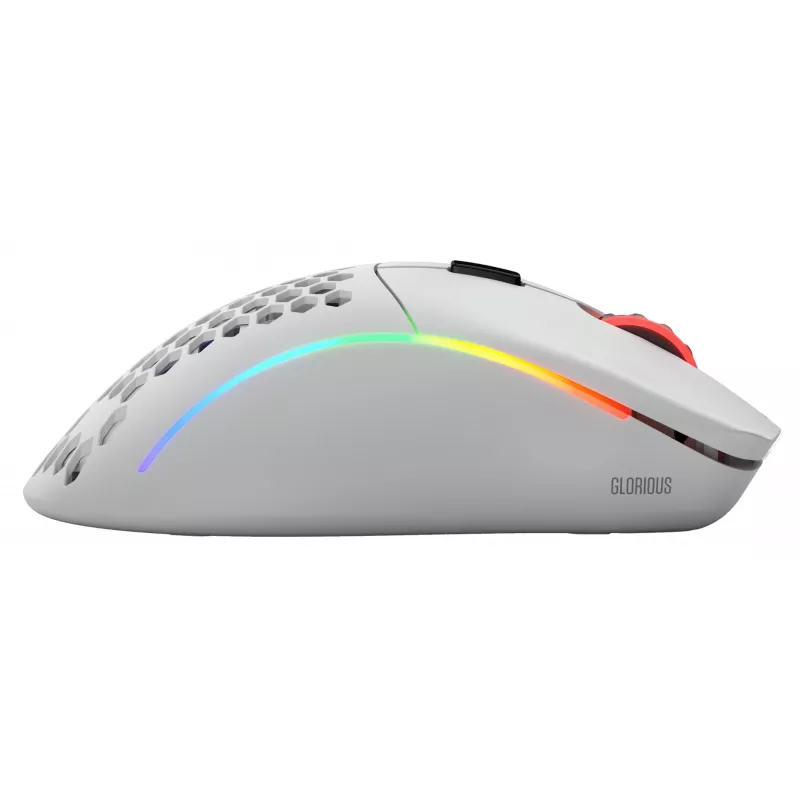 Glorious Gaming Glorious Model D Wireless – Matinė balta, dešinei rankai, belaidis RF, 19000 DPI, balta