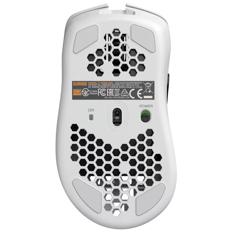 Glorious Gaming Glorious Model D Wireless – Matinė balta, dešinei rankai, belaidis RF, 19000 DPI, balta