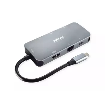 ROLINE USB Type-C Hub 12.02.1121 HDMI RJ-45 USB 3.2 Gen 2 Pilka