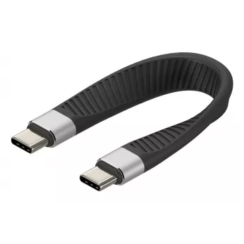 Techly ICOC-USBC-FL-U4 USB4 Gen 2x2 kabelis, USB-C / USB-C, 0,124 m, juodas