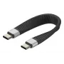 Techly ICOC-USBC-FL-U4 USB4 Gen3 USB-C į USB-C lankstus plokščias kabelis, 0,124 m