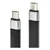Techly ICOC-USBC-FL-U4 USB4 Gen3 USB-C į USB-C lankstus plokščias kabelis, 0,124 m