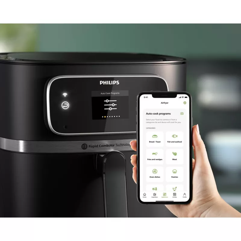 Karšto oro gruzdintuvė Philips 7000 serija HD9880/90 8,3L 2200W Juodas nerūdijantis plienas