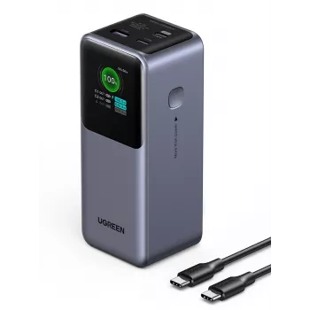 Ugreen 20000mAh 130W greitojo įkrovimo powerbankas, pilkai sidabrinis